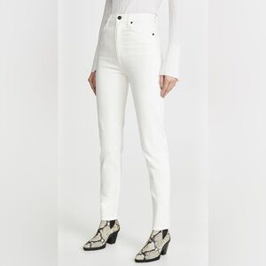 SLVRLAKE Beatnik High Rise Slim Straight White Jeans Size 25 Made in USA